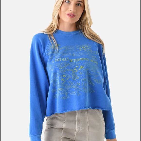 Mother The Boost Crop Cutoff Sweatshirt Size XS - Picture 1 of 9